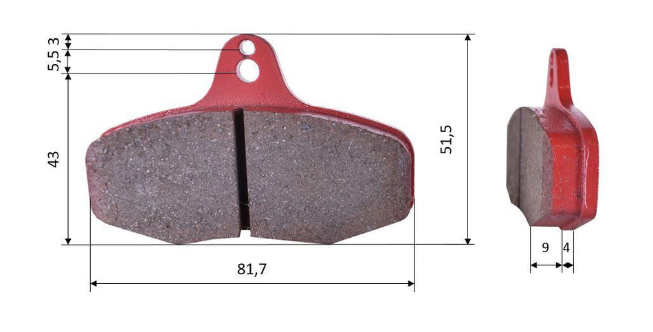 Satz Bremsbeläge (2 Stück), für Intrepid EVO3, hinten (536)