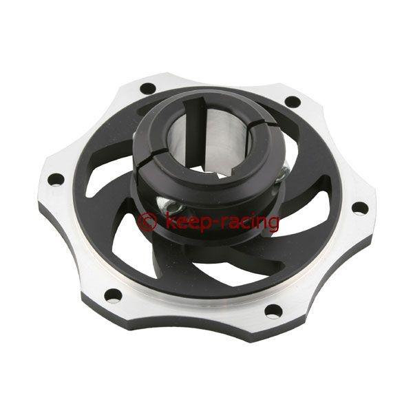Bremsscheibenaufnahme, Aluminium, für 30mm Achse, schwarz eloxiert
