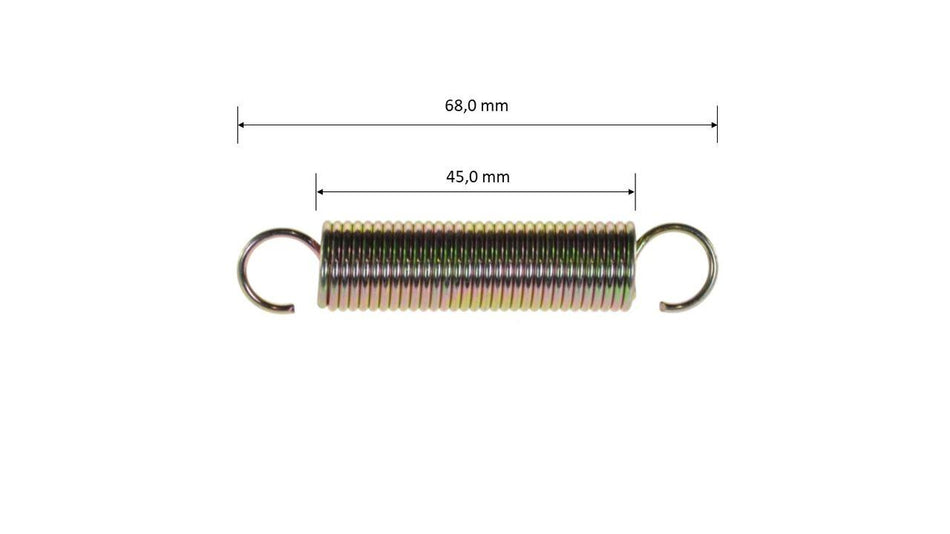 Ressort d'échappement, 68 mm, anodisé doré