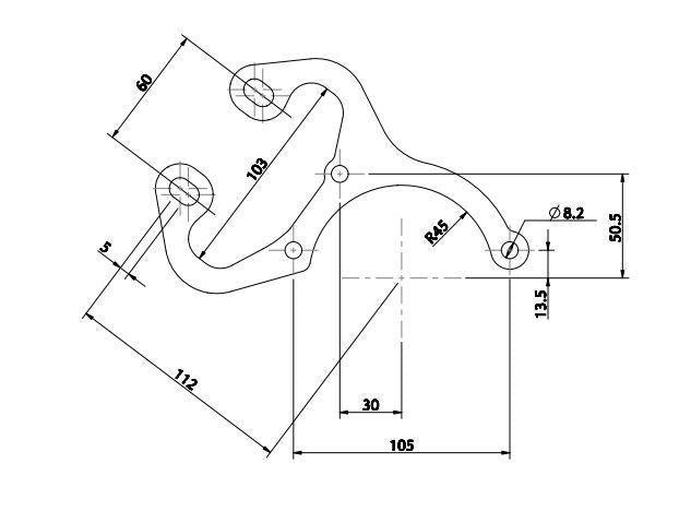 Anschraubplatte für Bremssattel 2 Kolben,2 Loch,Mittenabstand 115mm