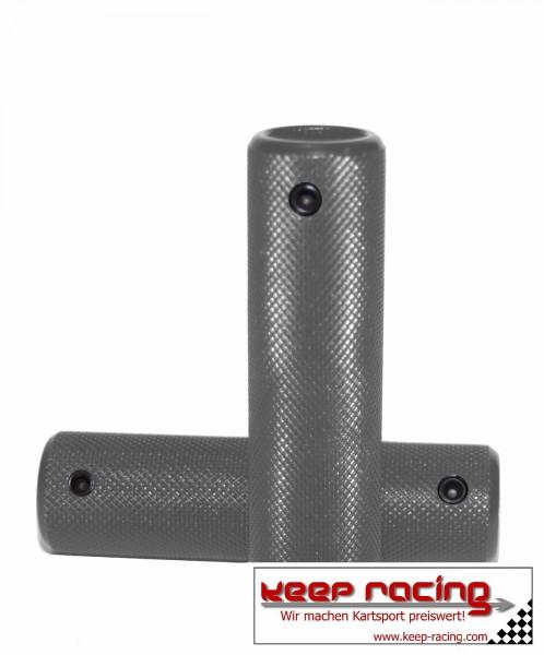 Pedal Grip Satz (2 Stück), Alu, silber eloxiert