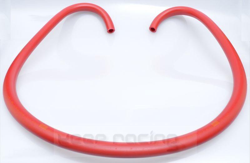 Silikon (SIRFLON) Kühlwasserschlauch bis 140 Grad Celsius, rot, 2 Bögen, 90 Grad, 120cm