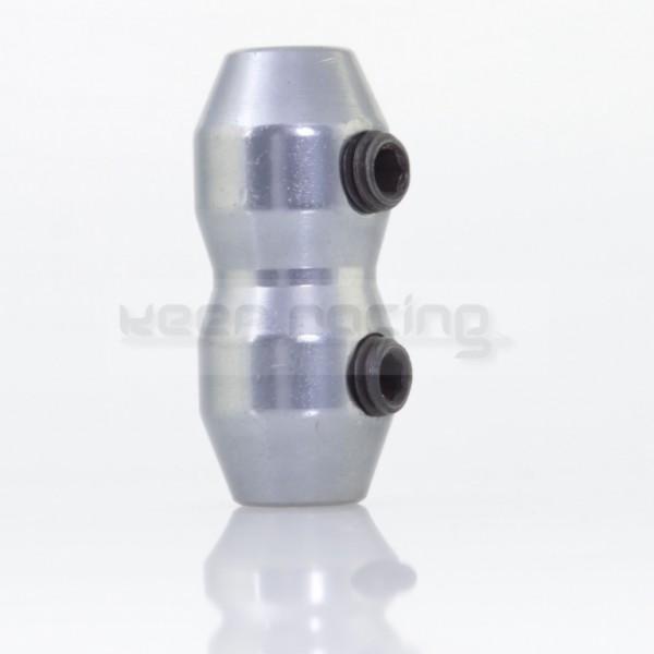 Cable clamp, aluminum, double screw, titanium anodized