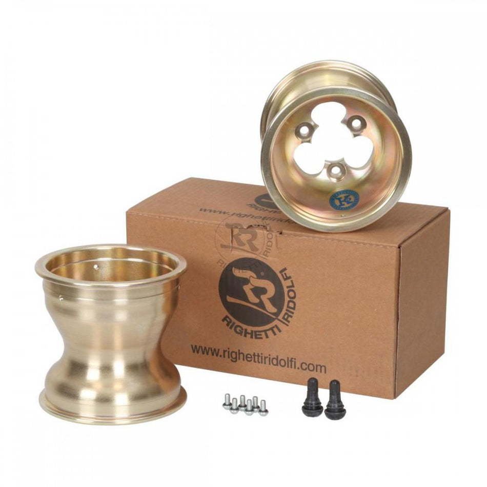5" magnesium rim, 130 mm, rim design, bolts, gold anodized