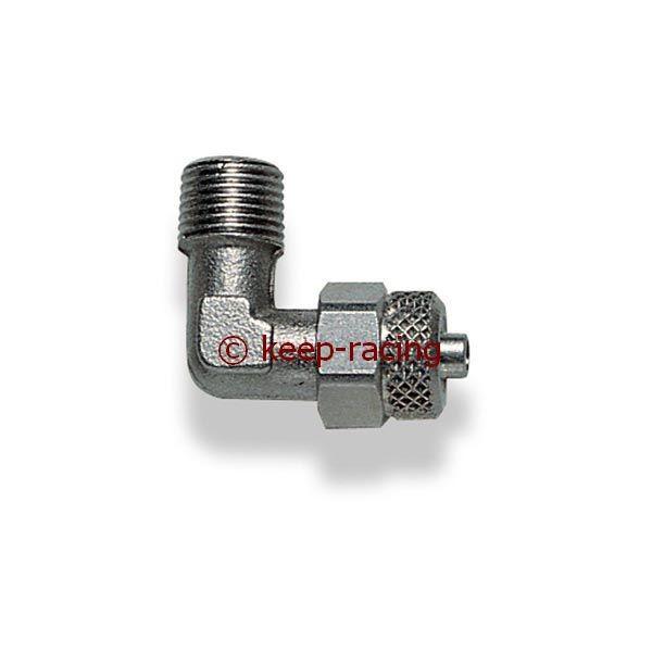 Raccord en L, droit, pour tuyau en PVC 1/8 pouce, Ø 6 mm, raccord rapide