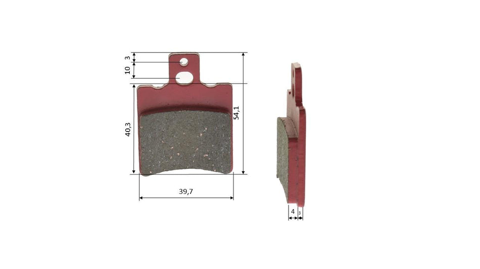 Satz Bremsbeläge (2 Stück), für BREMBO-SODI, hinten (509)