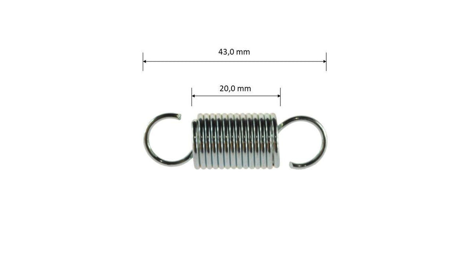 Ressort d'échappement, 43 mm, zingué argenté