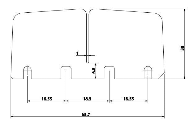 Carbon Membrane 0.28/0.30 mm, L = 66 mm, Standard