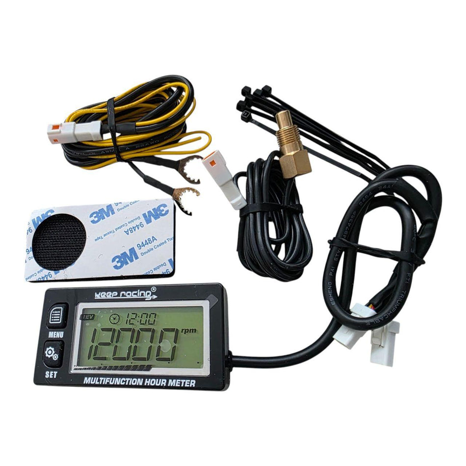 Compte-tours, thermomètre, compteur d'heures de service « keep-racing® III », pour moteurs 2 et 4 temps
