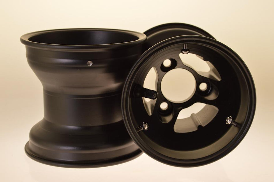 Aluminum rims, keep-racing®, 5 inches, 130 mm, black, spoke design, set (2 pieces)