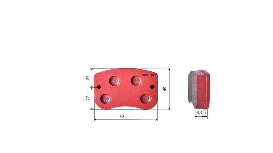 Set of brake pads (2 pieces), for Dino / Caroli Rental Kart, rear (513)