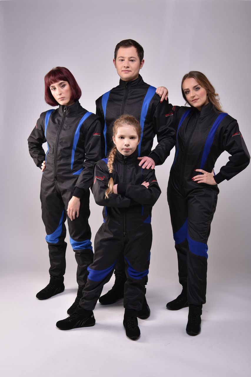 ABVERKAUF: Kart- & Motorsportoverall, Modell CRUISER FLEX, schwarz/blau, keep-racing®