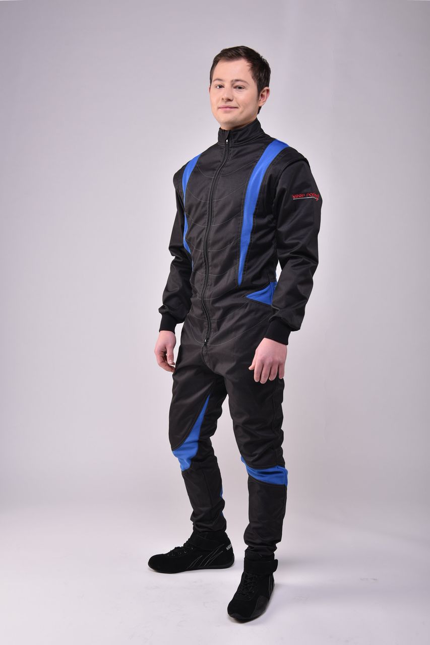 ABVERKAUF: Kart- & Motorsportoverall, Modell CRUISER FLEX, schwarz/blau, keep-racing®