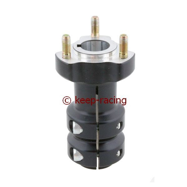 Wheel hub, aluminum, anodized, for 25mm axle, 115mm long
