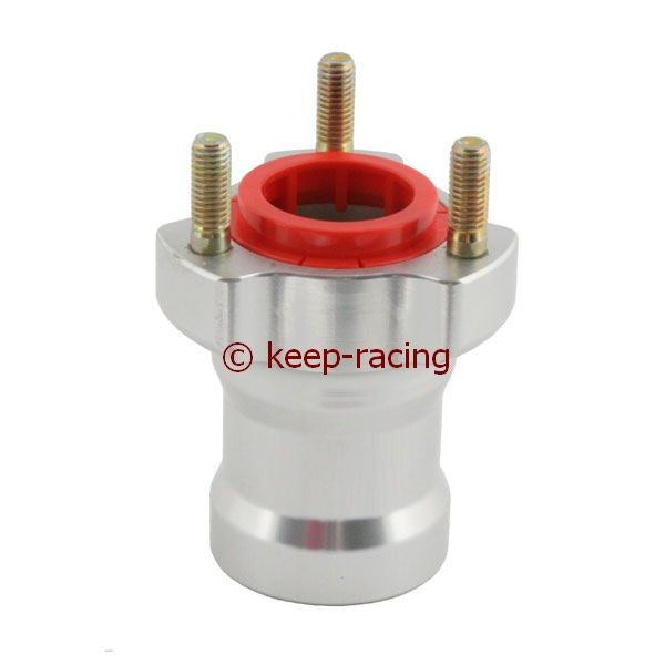 Front wheel hub, aluminum, 25 mm thread, length 75 mm, anodized